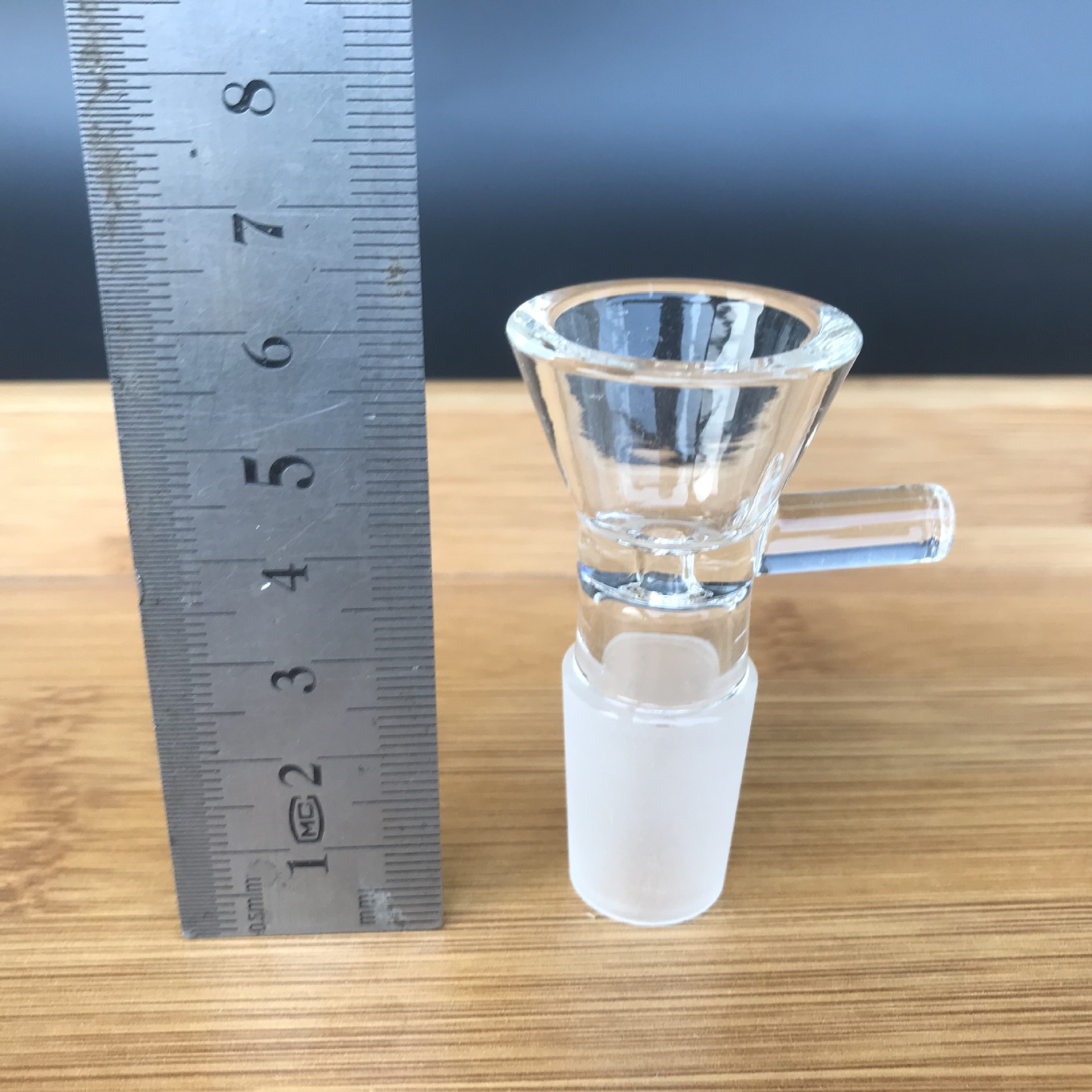Foreign Trade Cross-Border Glass Accessories 14/18 High Borosilicate Stick Transparent Glass Small Funnel Mini 18.8mm Mouth