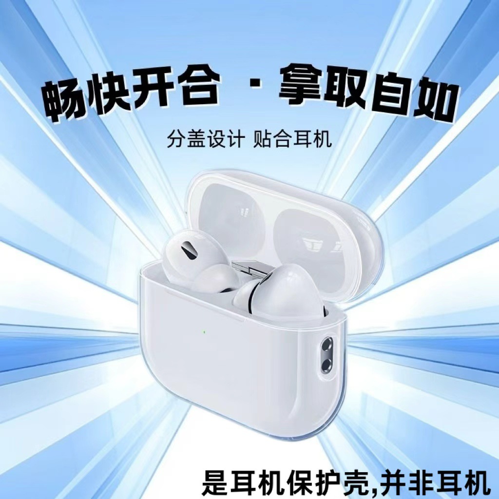 Suitable for New AirPods Pro3 Protective Case 4Th Generation Transparent Protective Case Airpods4 Apple Earphone Shell