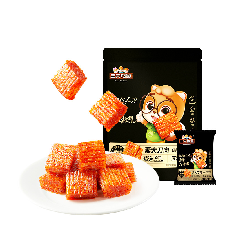 [three squirrels_vegetarian broadsword meat 100g] childhood leisure snacks spicy