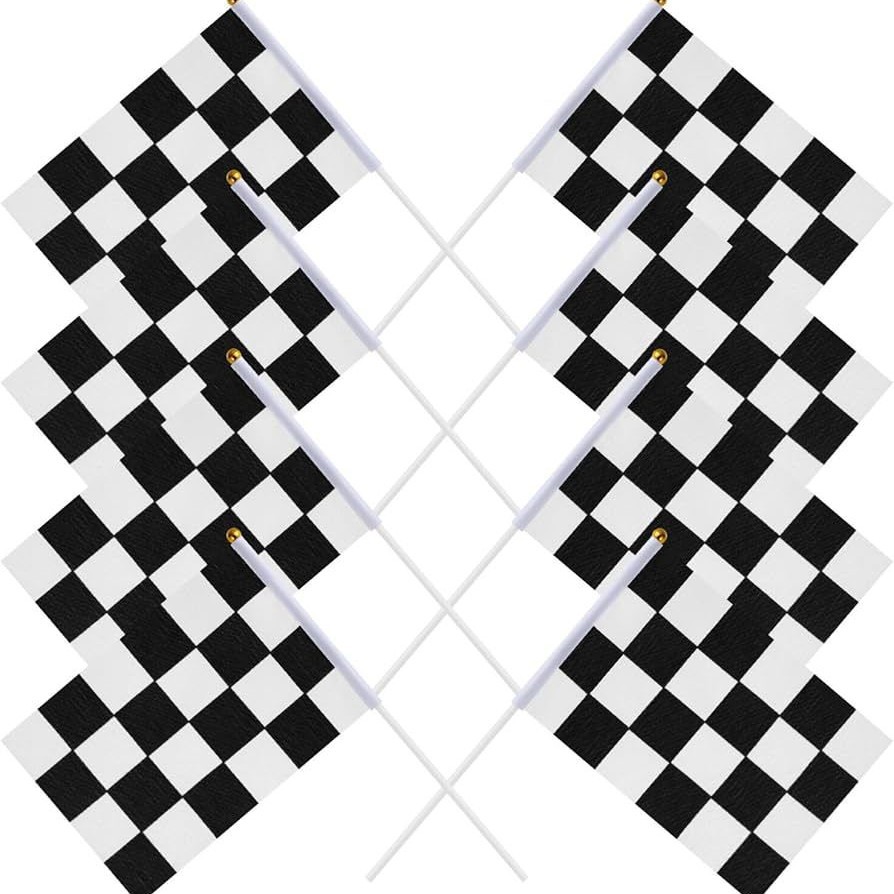 Cross-border in stock black and white racing hand-waving flag black and white race flag black and white polyester flag