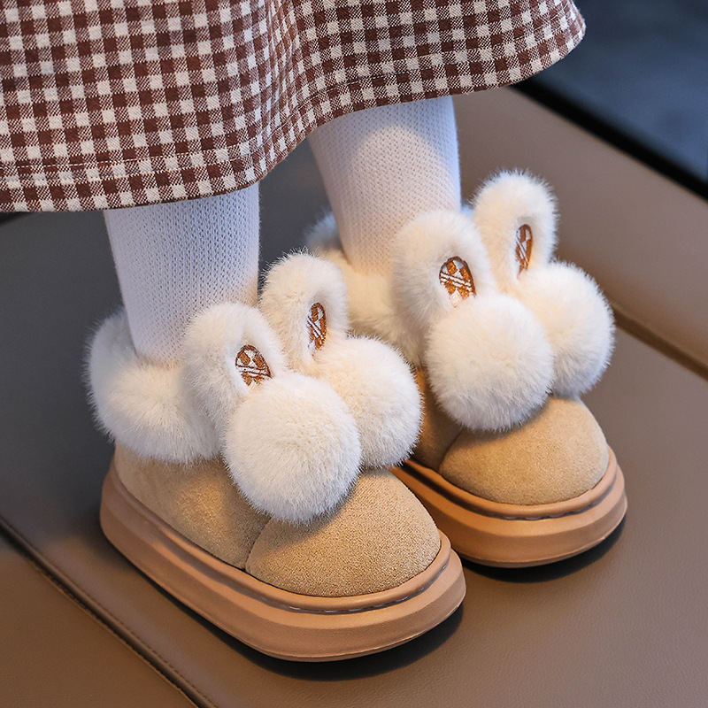 2024 New Children's Cotton Shoes Autumn and Winter Feeling Dung Indoor and Outdoor Thickened Warm Mid-Big Children's Baby Cotton Slippers