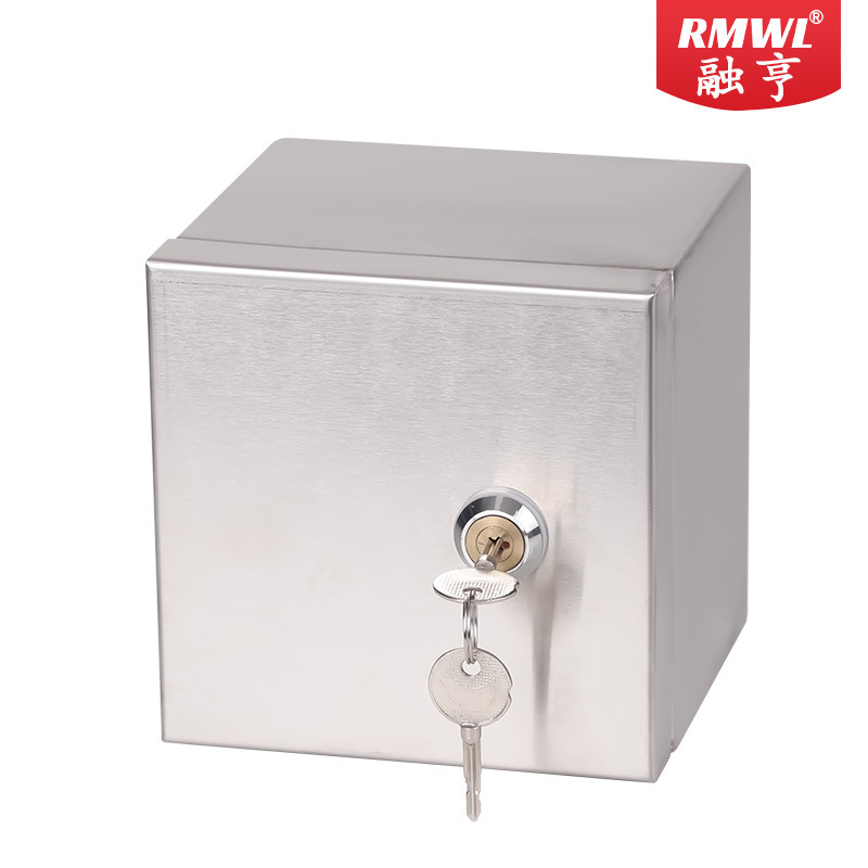 Outdoor Electric Vehicle Stainless Steel Waterproof Charging Box Household Distribution Box Surface-Mounted Empty Box with Lock Anti-Theft Box Outdoor