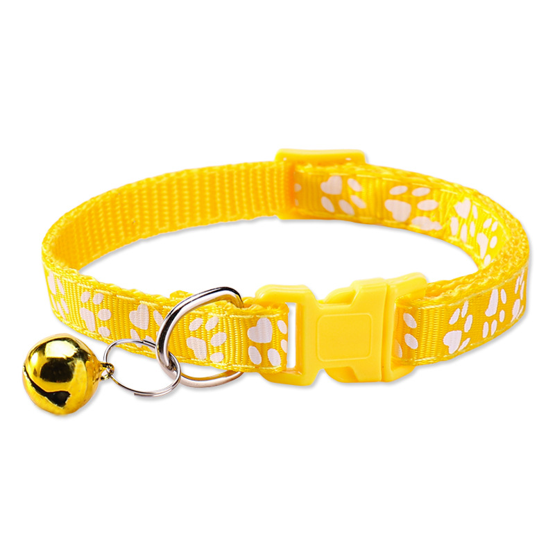 Pet Collar Dog Paw Print Bell Cat Collar Footprint Dog Collar Adjustable Collar in Stock Wholesale