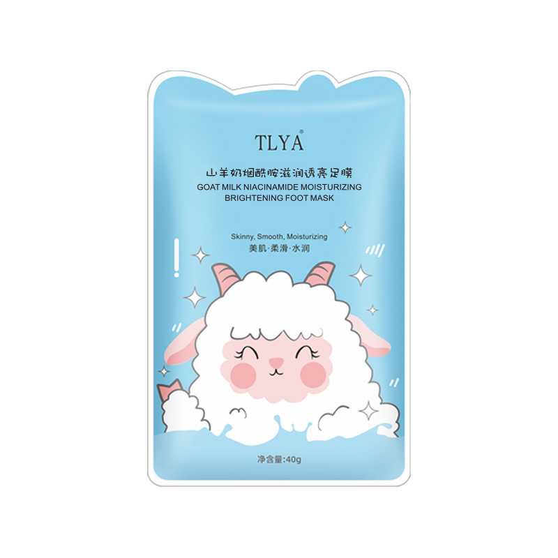 Tlya Goat Milk Niacinamide Moisturizing Foot Mask Whitening Moisturizing Heel Anti-Dry Crack Foot Covers Manufacturer Delivery
