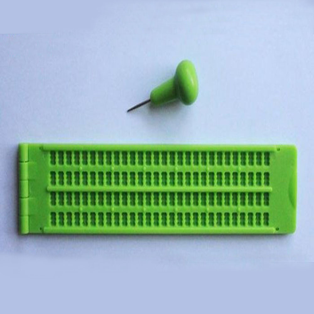 Слепая доска с 1 ручкой без бумаги, 4 линии, 28 квадратов, улучшенная версия для слепого обучения, брайлевская доска для письма