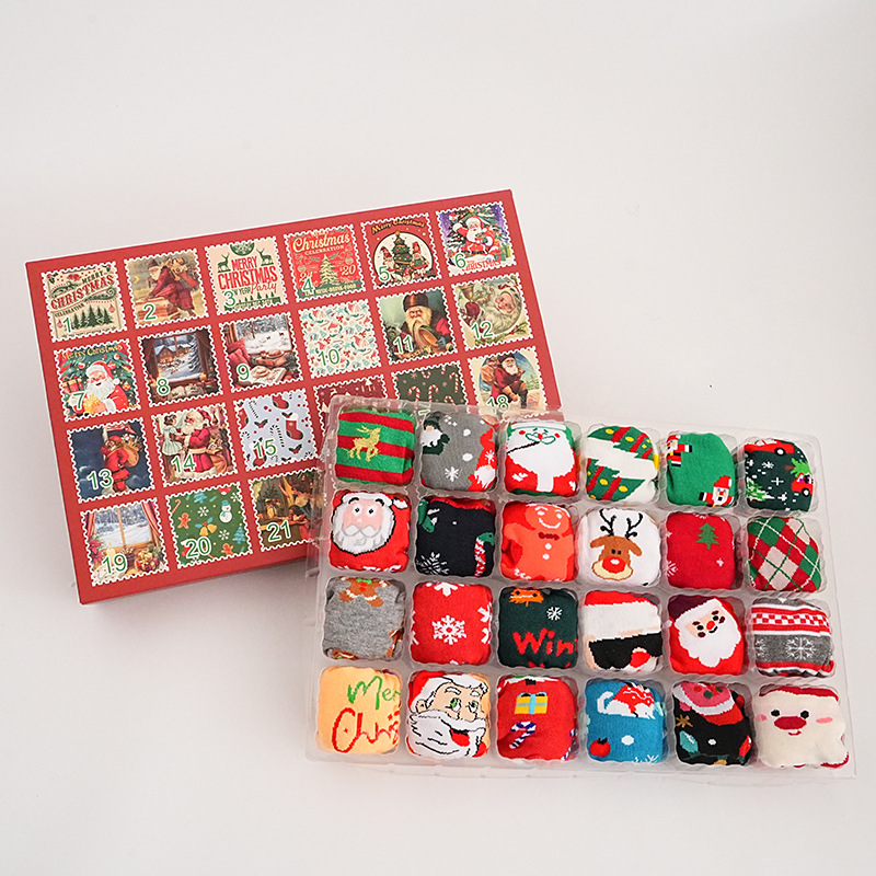 Christmas Socks Gift Box Set European and American Cross-Border Amazon New In-Stock Large Size Unisex Trendy Socks Christmas Socks Customization