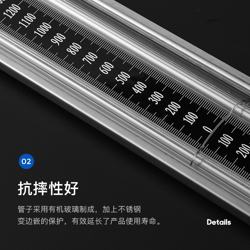 Stainless steel U-shaped plexiglass tube liquid water column table U-shaped pressure gauge differential pressure gauge coal mine natural gas pressure measurement