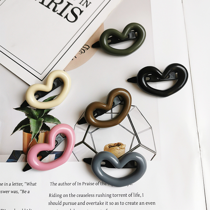 Милый розовый симпатичный зажим для волос женский простой универсальный боковой зажим для челки маленький размер интернет-знаменитости плетеный зажим для волос