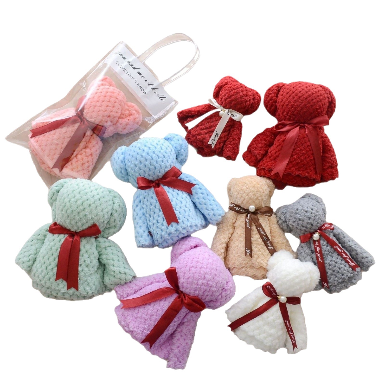 Coral Velvet Pineapple Plaid Pearl Bear Towel Souvenir Small Gift 30*30 Opening Return Gift Welfare Souvenir