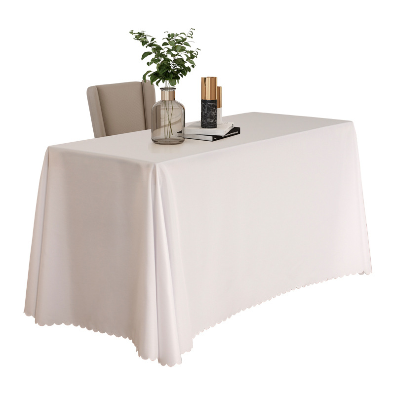 Conference Room Tablecloth Solid Color Advertising Campaign Business Hotel Exhibition Long Table White Dining Tablecloth Rectangular Tablecloth