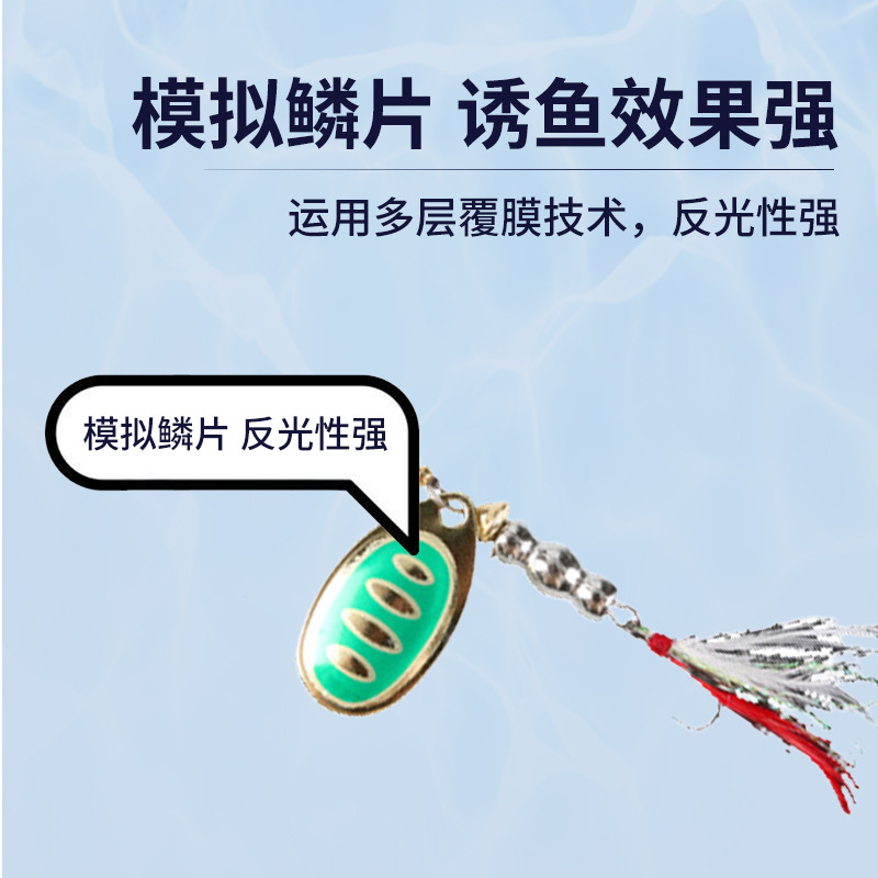 Composite Rotating Metal Sequin Long-Range Lure Bait Three-Hook Set Fake Bait Bionic Bait Fishing Gear Wholesale