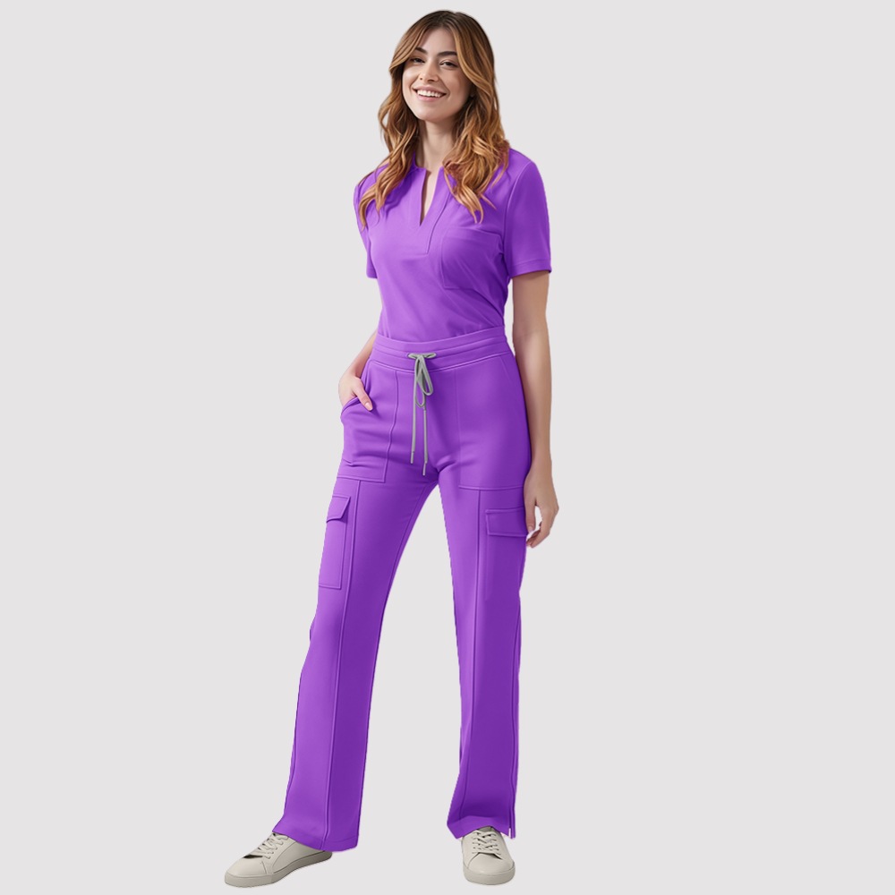 Aliexpress Hospital Nurse Scrub Set Women's V-Neck Casual Top and Pants Set Workwear Scrub Set
