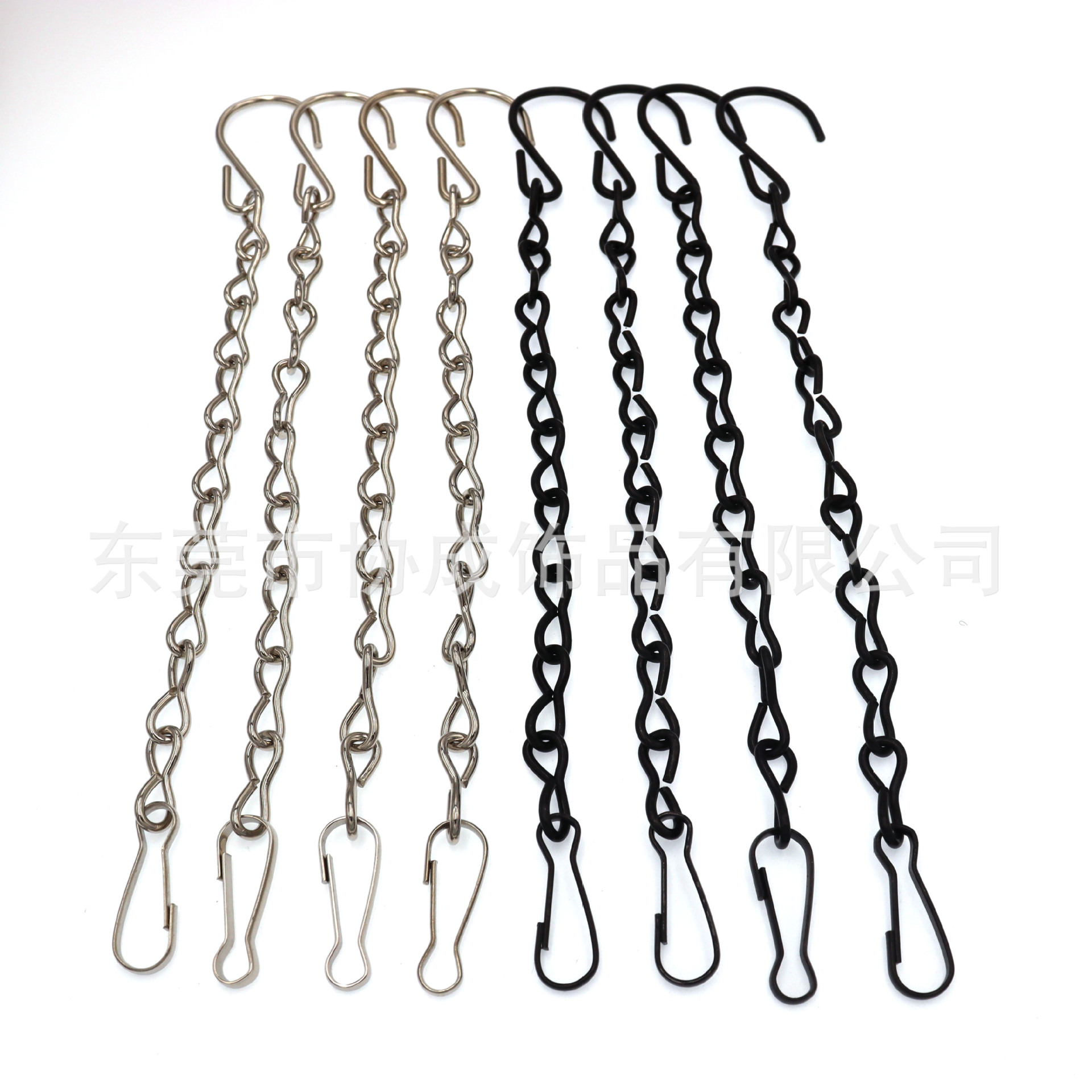 Silver and Black Chain for Hanging Flower Pots, Single Eight-Chain Hanging Chain, Birdcage Hanging Chain, Sign Hanging Chain, Flower Pot Chain Hook
