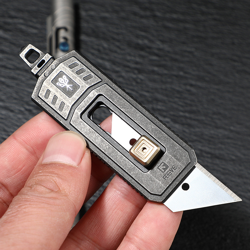 Fegve Fegve Titanium Alloy Utility Knife Heavy-Duty Thickeneded Cutting Thick Layer Electrician Wallpaper Large Blade Gift