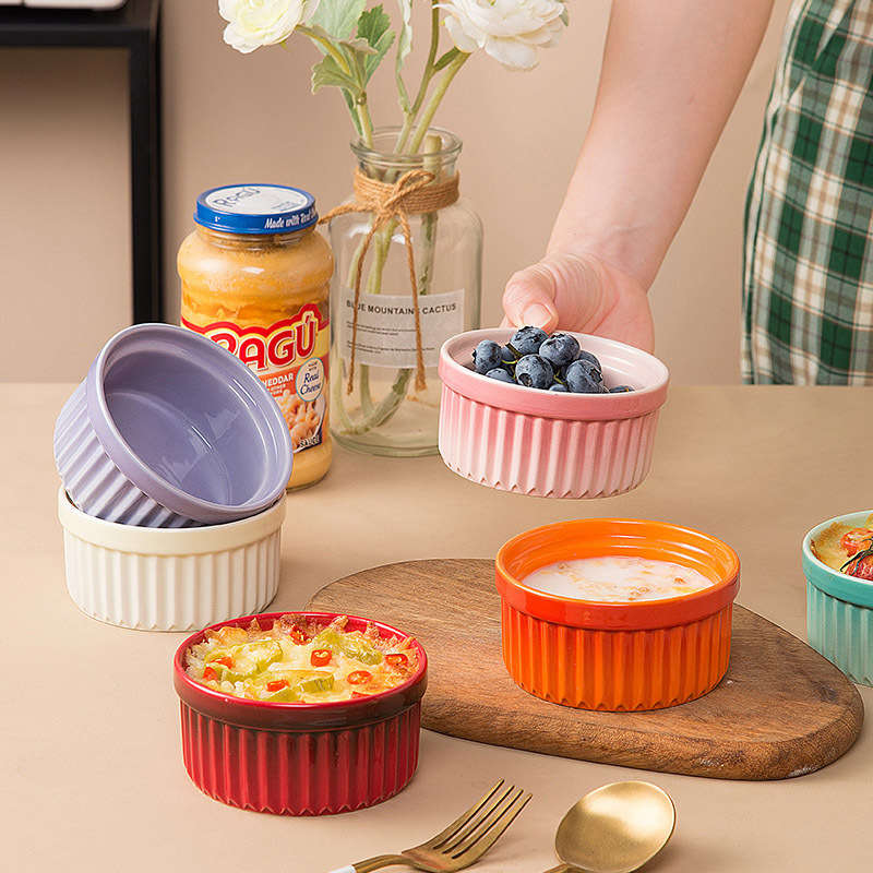 Керамическая форма для суфле, для выпечки в духовке и микроволновке, домашняя чаша для йогурта, пудинга, вареных яиц, специальная для аэрофритюрницы