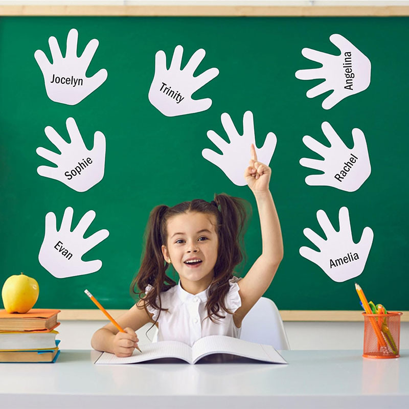 White Hand-Shaped Paper-Cut Paper Hand-Shaped Paper-Cut Blank Handprint Creative Paper-Cut Kidsren's DIY Classroom Decoration Bulletin Board