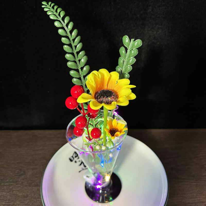 Hotel dishes display plate decoration flowers and plants bright file decoration color gold rose Cup Rose creative ornaments sashimi plate embellishment