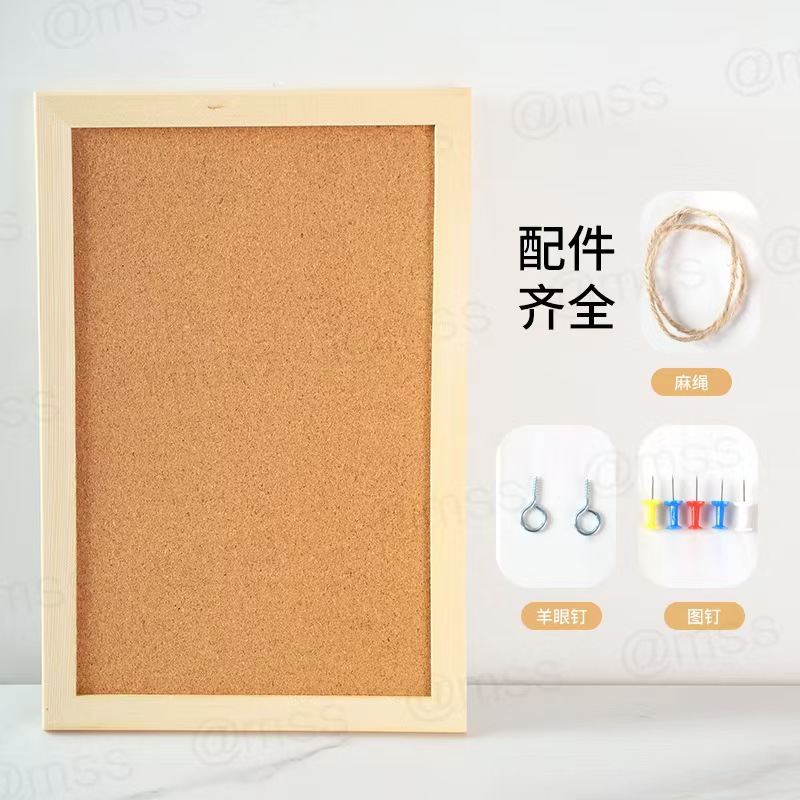 Cork Board Message Board Can Be Hung on the Wall Display Board Home Office Memo Solid Wood Frame Cork Board