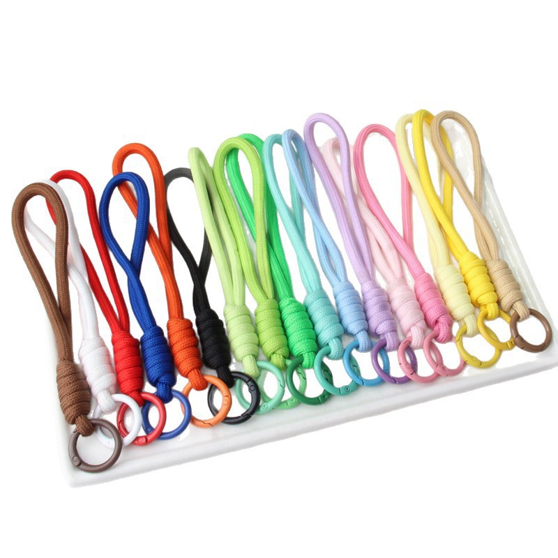 Solid Color Versatile Colorful Winding Creative Mobile Phone Toy Keychain Braided Rope Pendant Anti-Lost Lanyard Accessories