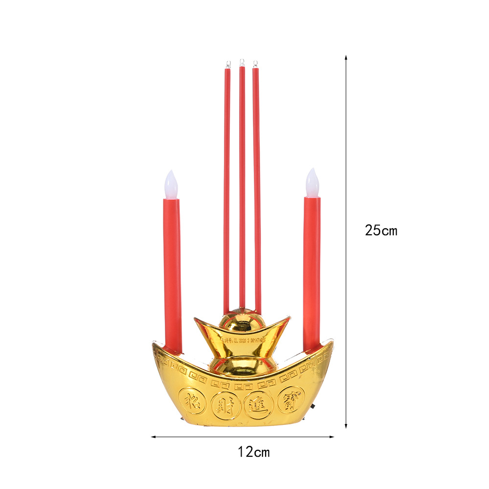 Simulation Digital Incense Burner Led Digital Candlestick Household Worship Lamp Plastic with Battery Lamp Ingot Incense Burner Wholesale