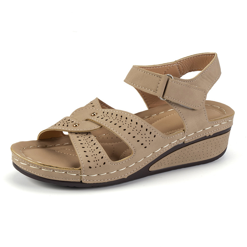 Foreign trade summer new large size breathable fish mouth open toe non-slip casual buckle sandals mother women's shoes sandals