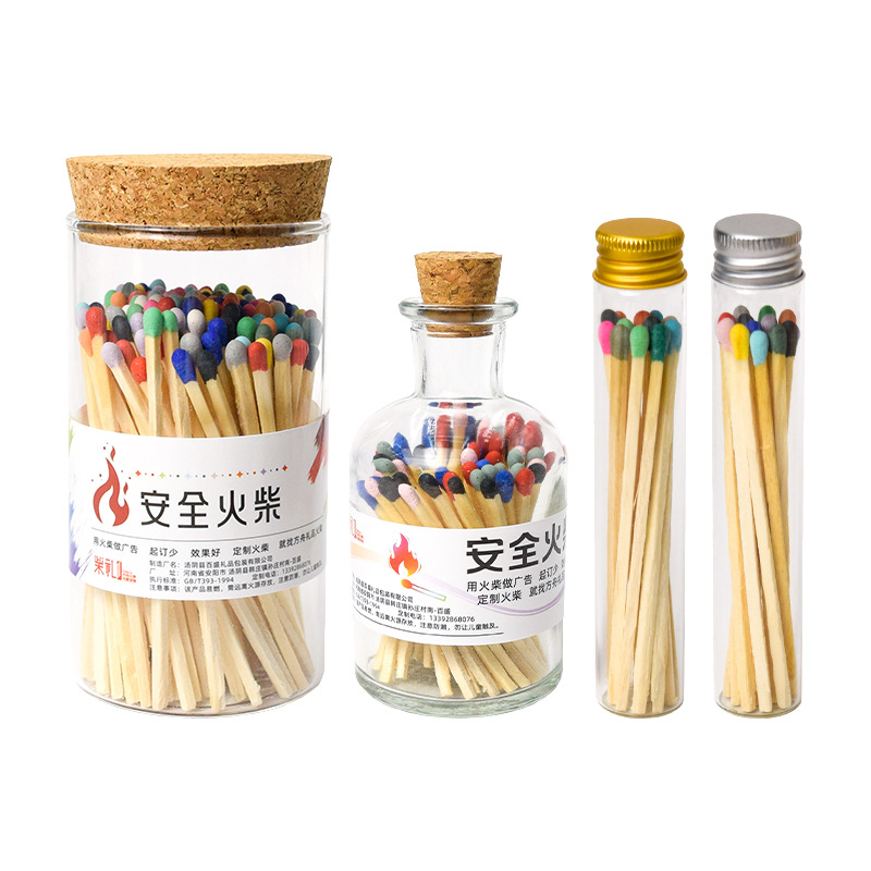 Glass Bottle Safety Matches Nostalgic Aromatherapy Advertising Candle Cigar Birthday Retro Cake Shop Baking Ignition