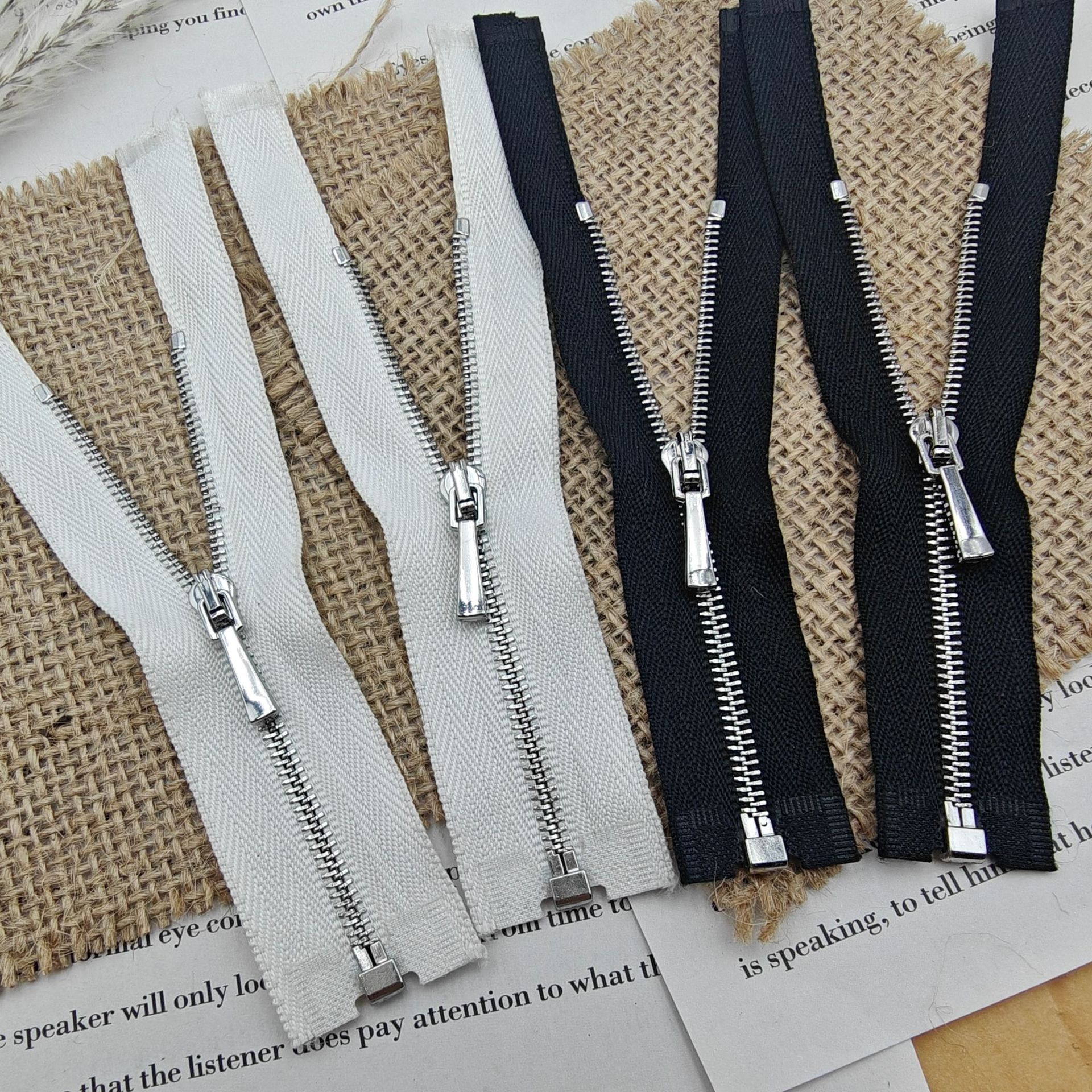 No. 1 No. 0 Zipper Metal Drip Head White Golden Open Tail Zipper Light Gold Bright Gun Small Polo Baby Clothes Zipper Chain