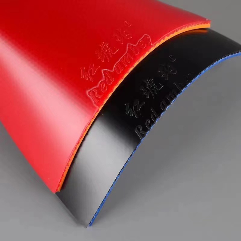 Red Amber Table Tennis Racket Rubber Cover High Elasticity High Viscosity Training Cover Curved Collar Offensive Reverse Rubber