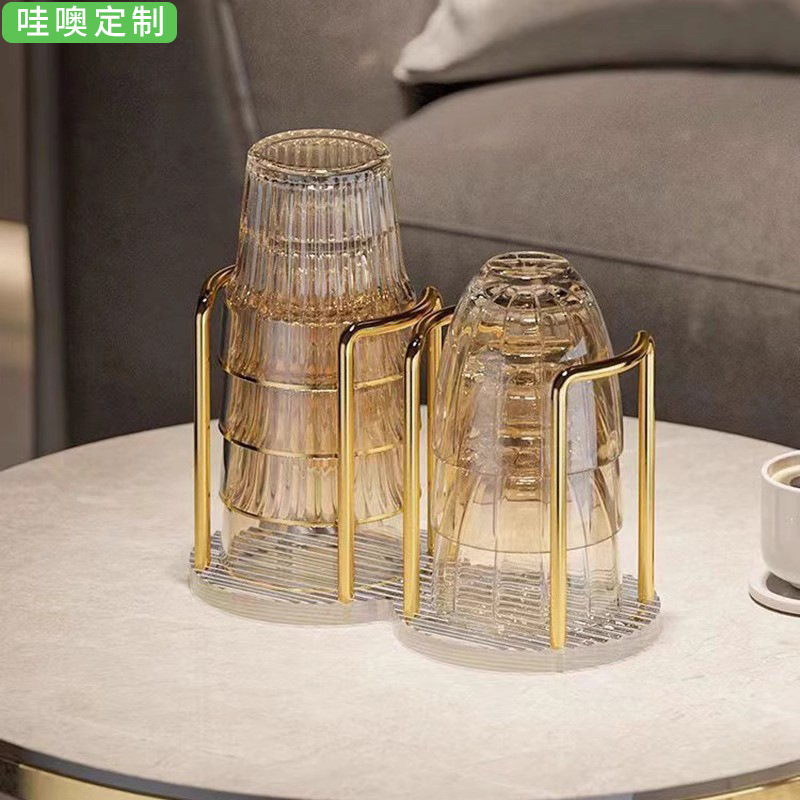 Cross-Border Light Luxury Paper Cup Holder Disposable Cup Cup Taker Desktop Storage Acrylic Tea Cup Commercial Water Cup Storage