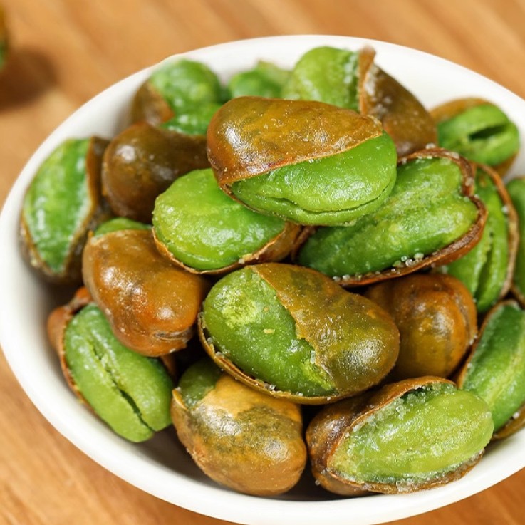 Green Heart Broad Beans Original Flavor Iron Pot Mung Beans Crispy Nuts Roasted Seeds Office Snacks Green Broad Beans Wholesale