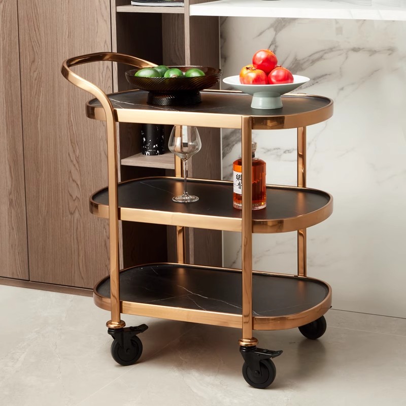 Cake Cart Luxury Large Trolley Hotel Restaurant Beverage Cart Service Cart Snack Cart Two-Story Multi-Functional Cart