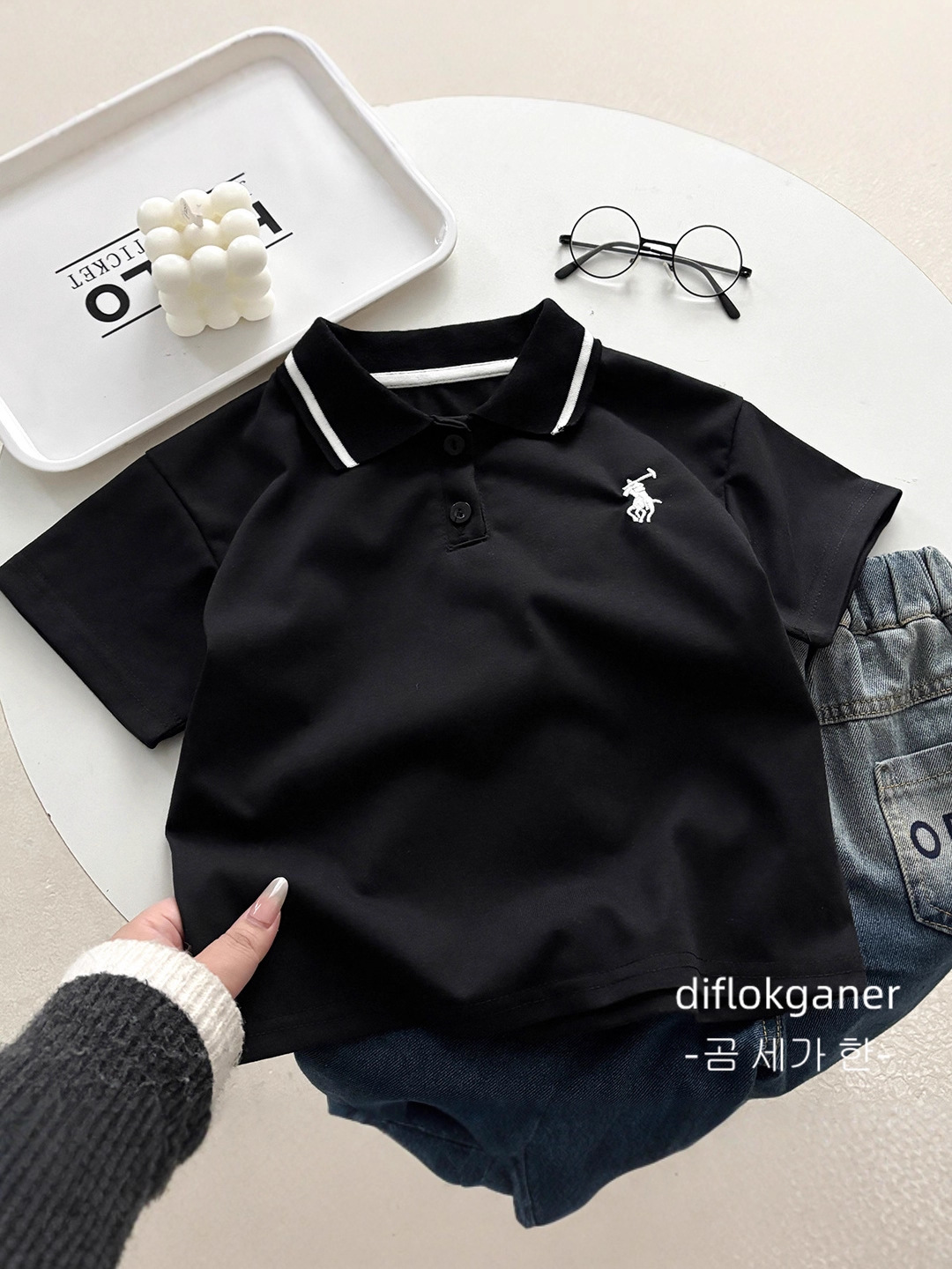 Children's Polo Shirt Short-Sleeved Breathable Simple Baby T-Shirt Classy Summer Embroidered Lapel Kidsren's Clothing Top