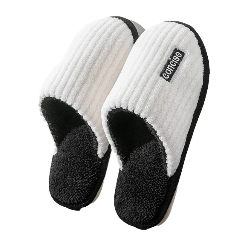 Cixi Cotton Slippers Spring and Autumn and Winter Men's Home Indoor Non-slip Home Warm Couple Winter Fur Plush Women