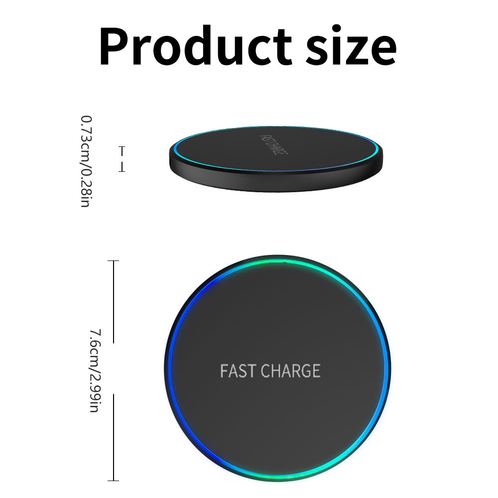 Wireless Charger, Portable Fast Charging, Personalized Creative Gift, Mobile Phone Wireless Charging, Customized Colorful Atmosphere Light, Led Light