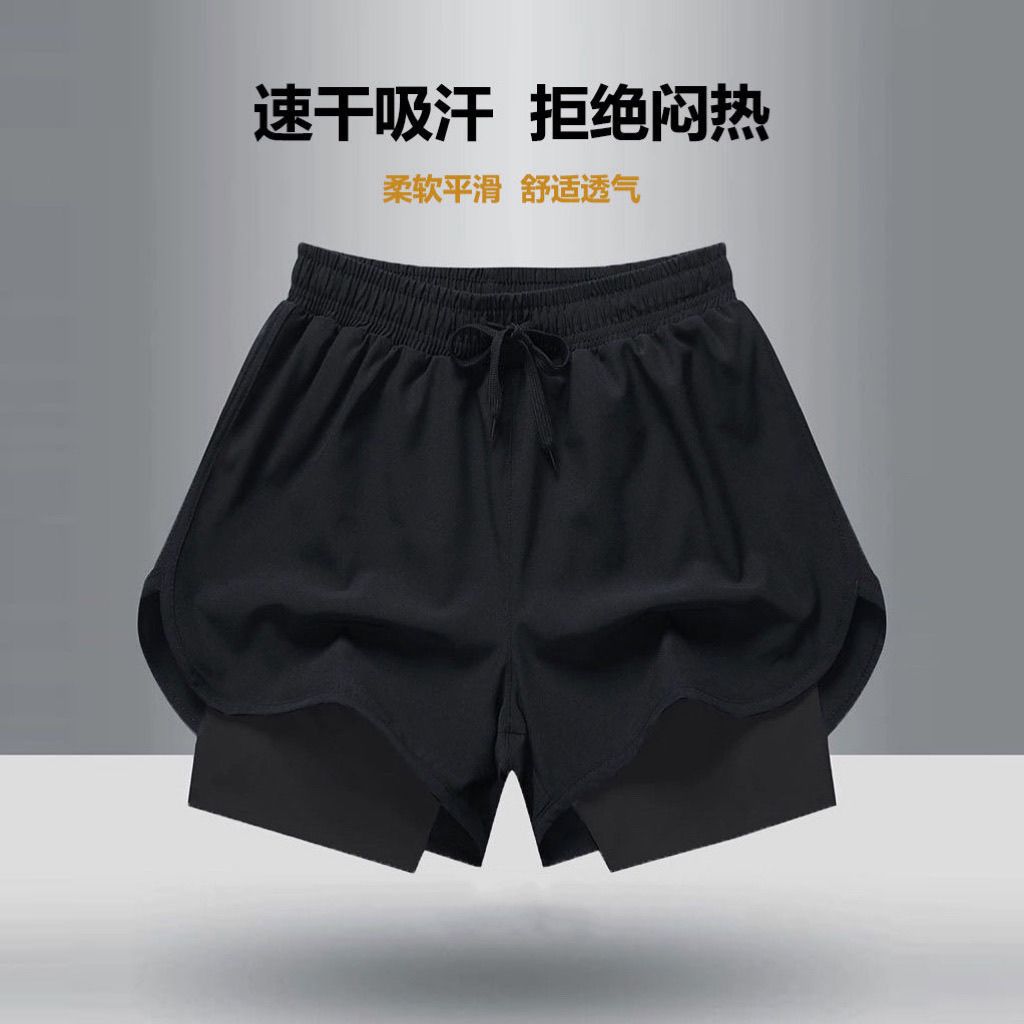 Running Shorts Men's Sports Track and Field Marathon Loose Quick-drying Anti-running Lining Training Fitness Equipment Three-point Pants