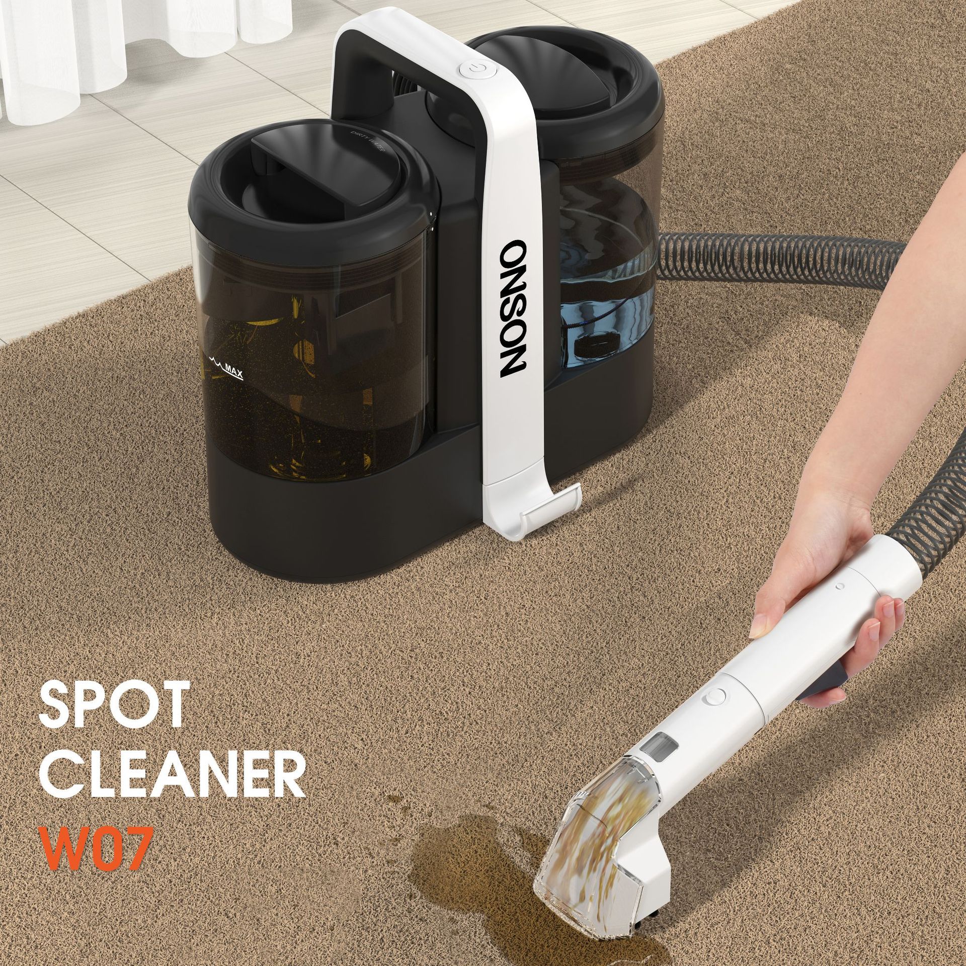 Cross-border W07 household small wired spray suction fabric cleaner multifunctional sofa carpet curtain cleaner