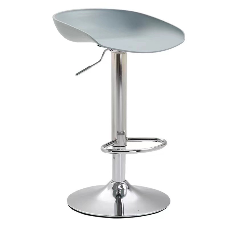 High Bar Stool with Adjustable Height, Modern and Stylish Home Bar Chair, Front Desk Cashier Chair with Wheels, Metal Swivel Chair