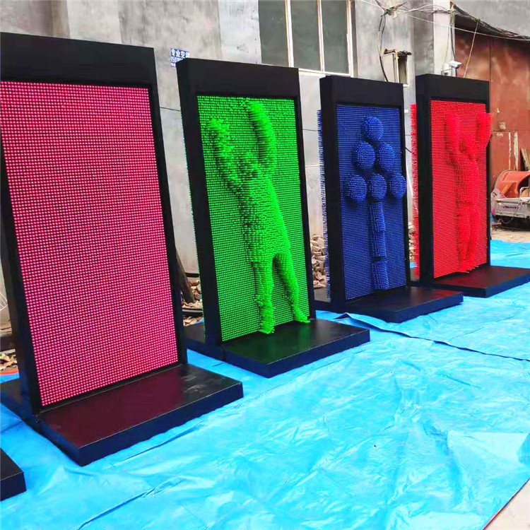 Scenic spot Internet celebrity punch-in warm-up amusement equipment large three-dimensional needle carving human body Wall human-shaped needle screen 3D variety needle painting