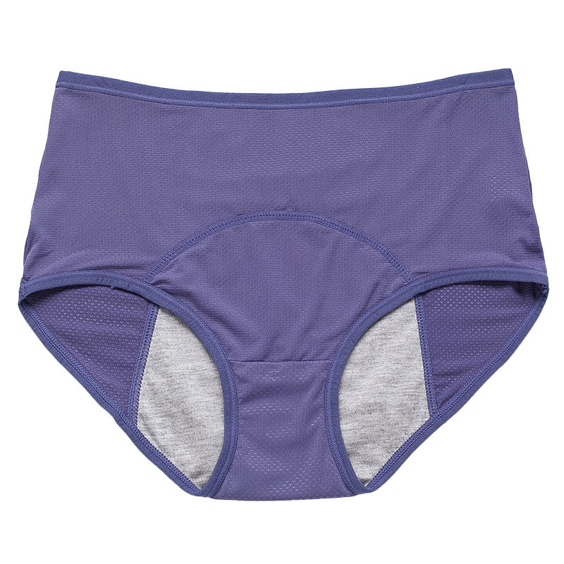 Cross-Border Export European and American Large Size Women's Menstrual Underwear before and after Menstruation, Widened, Leak-Proof, Mid-High Waist, Breathable Holes, Comfortable