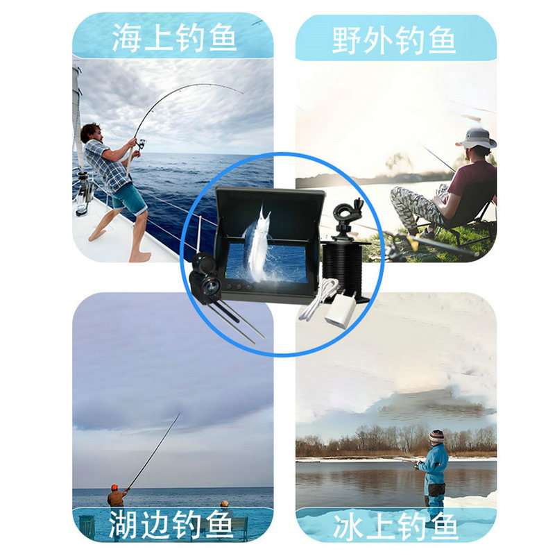 Underwater Fish Finder Camera with Temperature Sensing, Deep Anchor Fishing Visual Camera Probe, Deep Water Fish Finder, High-Definition Wide-Angle