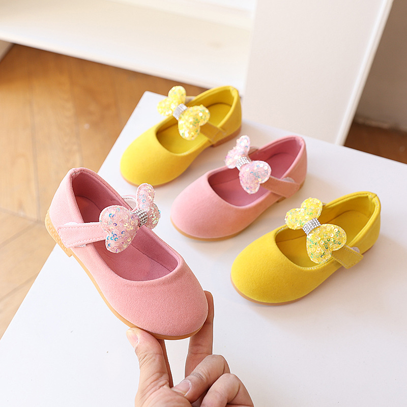 Girls Shoes New Princess Shoes Little Girls Shoes Bow Spring and Autumn Children's Women's Performance Children's Shoes Soft Sole