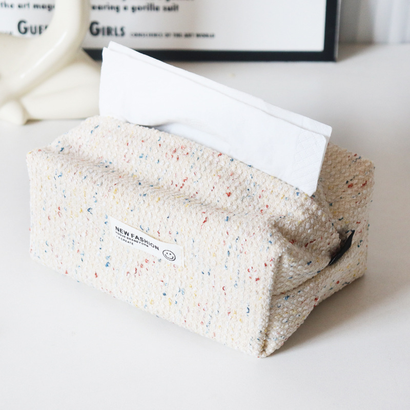 Fabric Tissue Box Living Room Household Coffee Table Paper Box New Chinese Napkin Box Set Point of Hemp Car Paper Set