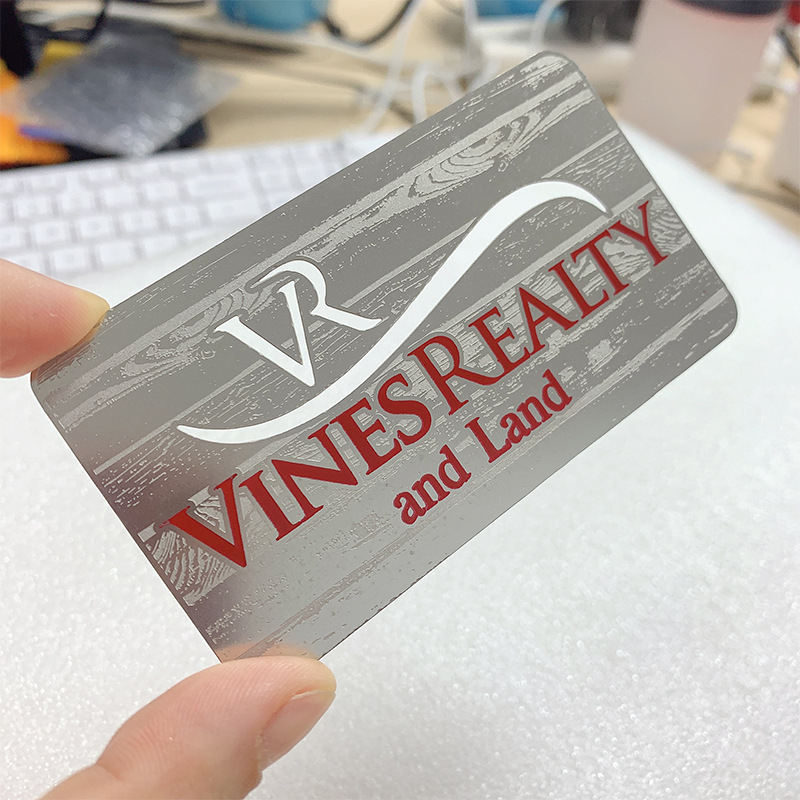 Stainless Steel Store Promotional Business Card Personal Brushed Card Warranty Vip Card Free Design with Pictures Manufacturer Cheap