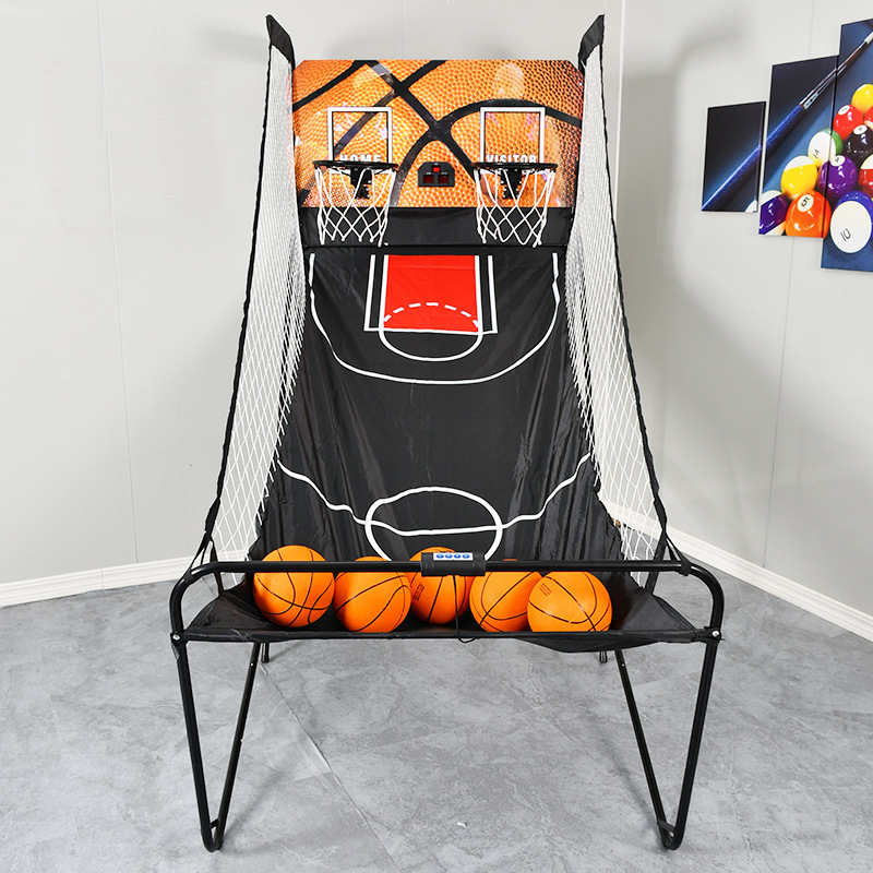 Free shipping new indoor double game Leisure electronic shooting machine automatic scoring basketball stand folding basketball machine
