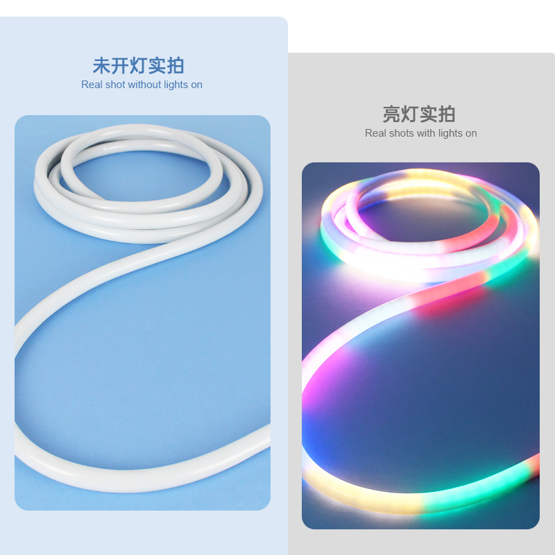 Round marquee 360-degree luminous led flowing water colored lights colorful neon outdoor waterproof lights with soft light strip decoration