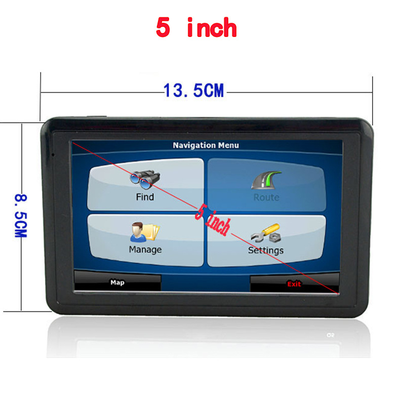Cross-mirror e-commerce 5 inch portable car GPS navigator HD 4GB truck car vintage cheap traffic-free
