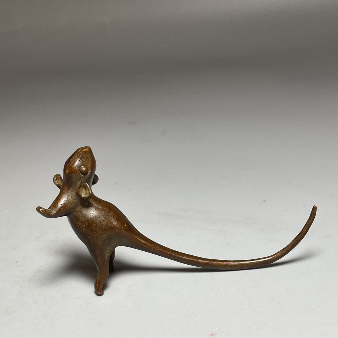 Antique Solid Copper Zodiac Little Mouse Lucky Long Tail Mouse Creative Cute Tea Ceremony Tea Pet Ornaments