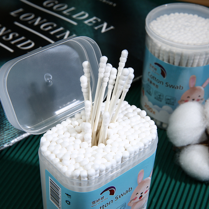 Snow Maiden Double-Headed Paper Stick Baby Cotton Swabs Disposable Ear Pick Baby-Safe Cleaning Cotton Swabs Spiral Ear Pick