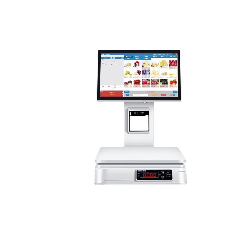 Intelligent Ai Commodity Identification Cash Register Weighing All-In-One Fruit Shop Fruit and Vegetable Cooked Food Snacks Convenience Store Cash Register Scale
