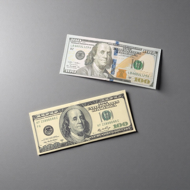Wallet Canvas Cross-Border Banknotes Foreign Currency Us Dollars Euros Creative Short Lightweight Wallet Card Holder Ready for Customization